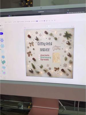 A post by @sofiasjournalshop on TikTok caption: This is how I use Picsarts sticker tools and new christmas backgrounds to design social media content for my small business💖 ✨ @Picsart #picsart #sponsored #ASMR #SmallBusiness #ASMR (note watermark is tiktok’s new way of saving, but it will post without it)