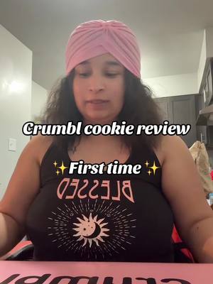 A post by @callmestinaa on TikTok caption: Crumbl cookie review for the first time ✨ #fyp #crumblcookiesoftheweek #crumblecookies #reviews #crumblecookie 