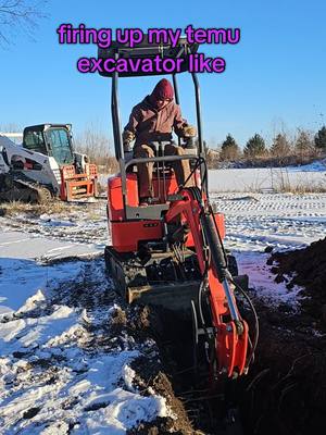 A post by @maryyycarol on TikTok caption: everything is frozen send help #chineseexcavator #cat #komatsu #kubota #johndeere #bobcat #heavyequipmentoperator 