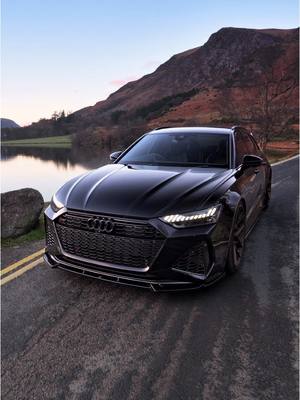 A post by @rs6ne on TikTok caption: Lake district 🖤 #audi #rs6 #cars #foryou #fyp #carsoftiktok 