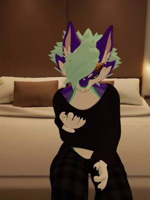 A post by @purple_floof28 on TikTok caption: ugh please let this one post 😭 im over getting flagged asap. i will be moving to YT. will try and post on post till this app is eventually gone. #questpro #fbt #furrytrash #vrchat #vrc #novabeast #purple_floof 