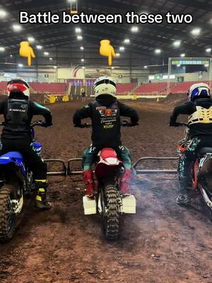 A post by @twin..mommy on TikTok caption: You never know what’s gonna happen til its over 😅 hoping that kid was okay though #dirtbikes #motocross #arenacross #motokids #dirtbikelife #dirtbikeriding 