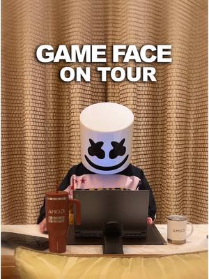 A post by @marshmello on TikTok caption: Got my game face on #ad #ReachYourImpossible @Lenovo Legion @AMD 