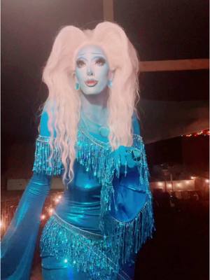 A post by @indigosparksss on TikTok caption: Brought back Blue Diamond for The Steven Universe Drag Show last week! #stevenuniverse #bluediamond 