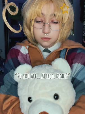 A post by @mochatoby on TikTok caption: “…please try to remember me from now on!” // #Canada #CanadaHetalia #MatthewWilliamsHetalia #Hetalia #APHCanada #AphCanadaCosplay #CanadaCosplay #HetaliaCosplay #BringBackHetalia2024 #fyyyyyp 