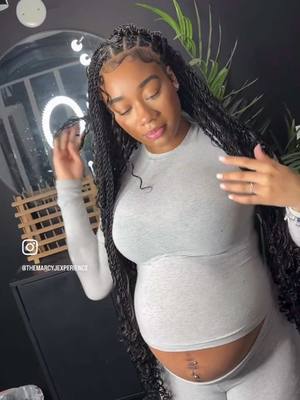 A post by @reniyaalashee on TikTok caption: i got some island twist for my labor braids 🥹🥰🥰😭 her name on ig is: @therealllp #35weekspregnant  #fyppppppppppppppppppppppp #islandgal  