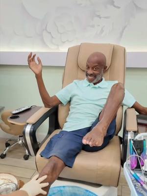 A post by @oldgays on TikTok caption: “She spank’d my big toe” 🤣 At 81 years #old getting a #pedicure is a new #life experience 💅 