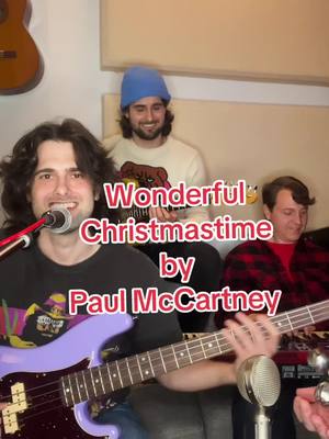 A post by @mooncitymasters on TikTok caption: What’s your favorite Christmas song??? #christmas #holiday #paulmccartney #coversong #guitar #singing #retro #1980s #music