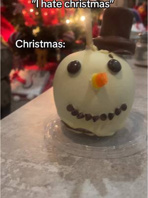 A post by @irlfleagbag on TikTok caption: How could you hate the most wonderful time of all, and above all else: sergeant snowman caramel apple? #christmas #christmastime #december #snowman #treat #enriching #christmasseason #christmasspirit 