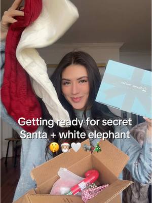 A post by @dome_marie on TikTok caption: Secret santa + white elephant time #secretsanta #whiteelephant #christmas #Vlogmas #elphaba #glinda #fyp 