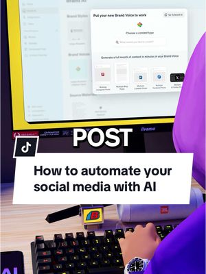 A post by @aicenturyclips on TikTok caption: How to automate your social media with Blaze AI #aitool #aitools #blazeai 