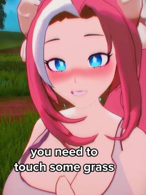 A post by @salpowo on TikTok caption: go touch the grass bro just for a minute then come back and tell me #vtuber 