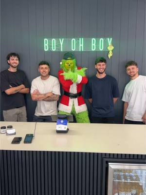 A post by @jamescapener on TikTok caption: Grinchy got a fresh cut @Boy Oh Boy be sure to visit the lads and get yours! Check location! #7daysleft #christmas #grinchytoksocks #barber #rockingham #fyp #boyohboy 