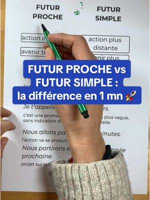 A post by @steftaprofdefrancais on TikTok caption: Tu hésites entre JE VAIS PARTIR et JE PARTIRAI ? Découvre comment choisir entre le futur proche (action imminente, décidée) et le futur simple (action plus lointaine ou moins certaine). Maitrise la conjugaison et deviens un expert ou une experte en français 💪🔥. #apprendresurtiktok #apprendrelefrançais #conjugaisonfrançaise #francaisfacile 