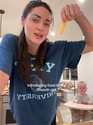 A post by @toridietz on TikTok caption: Introducing quesadilla slices to my 7 month old — still terrified over here but i know she wants more solid food