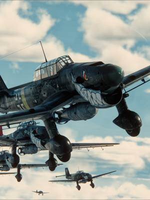 A post by @cadenondatcobb on TikTok caption: Recreating a REAL Stuka dive with 20 Stukas. That Siren is loud! My decal is now out, check out my linktree!#warthunder #cinematic #videogames #gaming #warthunderaviation #videogame #aviation #military #planes #warthundertiktok #warthundercinematic #ww2 #history #bomber #warthundertanks