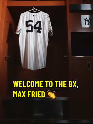 A post by @yankees on TikTok caption: “Putting on the pinstripes there’s a certain responsibility and expectation that comes with that, and I’m extremely excited to take that on.” #yankees #MLB #baseball #maxfried #pitcher 