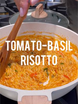 A post by @dinnerplus on TikTok caption: TOMATO BASIL ORZO (Risotto)… yes I was on live  • • #dinnerplus #scotlouie #food #Foodie #cooking #dining #foodblog #Lifestyle #tutorial  #organic #tasty #comfortfood #cookingvideos #recipes #FYP #myrecipe #DinnerIdeas #pasta #lazydinner #easydinner #PLUScertified #orzo 