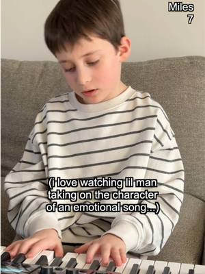 A post by @milesmusickid on TikTok caption: it’s hard to imagine just moments before this Miles was joyfully bouncing around on the couch… but as soon as he started performing , he snapped into the character that he interprets for this song… and then *poof* snapped right back to a typical kiddo again 😃 it’s truly wild to watch!  Song is ‘Weak’ by SWV (@officialswv) written by Brian Alexander Morgan #SWV #weak #RnB #90s #quietstorm #neosoul #realmusic #grownfolksmusic #piano #chords #TalentedMusicians #musicianlife #Talented #vocals #kidzbop #flomilli