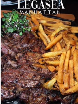 A post by @drinklinknyc on TikTok caption: Legasea Bar & Grill -  📍485 7th ave Every sunday & monday $49 unlimited ribeye, fries & salad #nyceats #nycthingstodo #nycfoodie #nychappyhour #nyctiktok #nycallyoucaneat #nycsteakhouse 