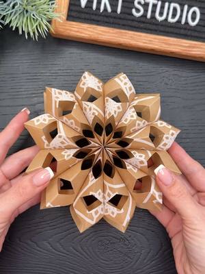 A post by @viki.studio.origami on TikTok caption: WoW! ❄️ Easy Christmas Craft Ideas! #christmas #christmasdecor #christmasdecorations #christmastiktok #christmas2024 #craftideas #christmasideas #fyp #usa #viral #foryou 