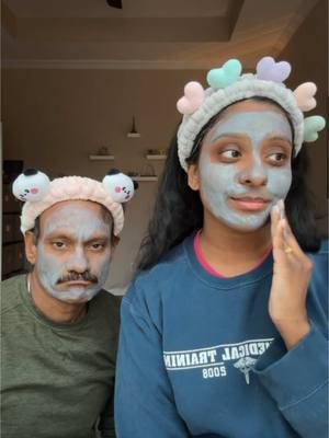 A post by @aishuadd on TikTok caption: the consequences of having your daughter home for the holidays 🤓 for the record he chose the panda headband he likes your clay mask @Youth To The People   #facemask #family #funny #dad