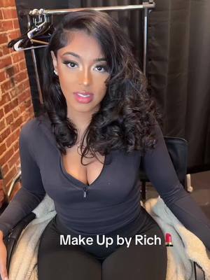 A post by @richiestylist on TikTok caption: Love doing my Models Makeup before the shoot🎨