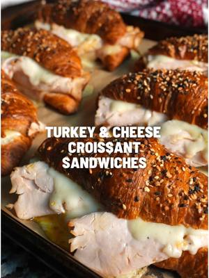 A post by @royaleeats on TikTok caption: Turkey & Cheese Croissant Sandwiches w/ Honey Dijon Butter  #royaleeats 