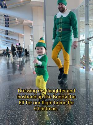 A post by @lorynpowell on TikTok caption: The best way to spread Christmas cheer #elf #buddytheelf #matchingoutfits #dadanddaughter #matchingfamily #MomsofTikTok 