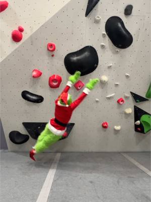 A post by @jamescapener on TikTok caption: Grinchy’s home @Mandurah Rock Climbing has expanded!! A new bouldering gym has arrived!! #mandurah #mandurahindoorrockclimbing #christmas #rockclimbing #fyp #climbing #grinch 