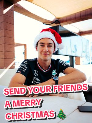 A post by @mercedesamgf1 on TikTok caption: Tag your friend to send them a Merry Christmas from our Grussell Sprout 💚👇 
 
 #GeorgeRussell #Christmas #Mercedes #F1