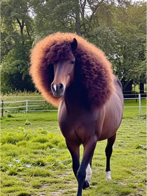 A post by @annaroediger on TikTok caption: Pferd oder Löwe? 🤣#aifilter #horse #equestrian 