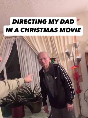 A post by @thatmiltonshow on TikTok caption: He’s a tough actor to work with! #asiandad #chinesedad #christmas #comedian 