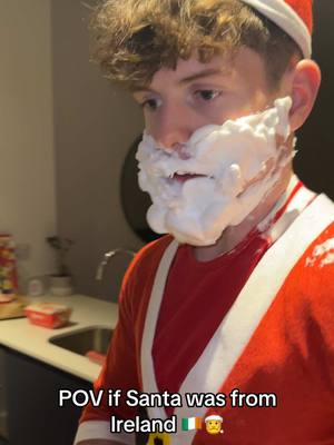 A post by @darraghomurchu on TikTok caption: Santa would be way cooler if he was irish #fypシ゚ #christmas #irish #funny #santa #presents 