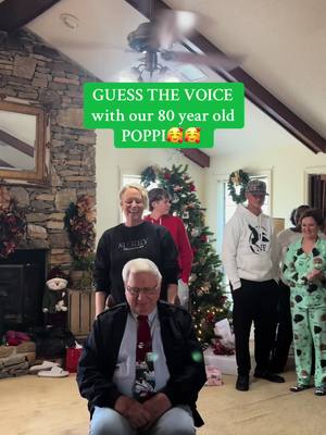 A post by @maddieegiless on TikTok caption: Highly requested part 2!! All the grandparents wanted to do this and it was so fun! We love our Poppi! ❤️ #guessthevoice #family #christmas 