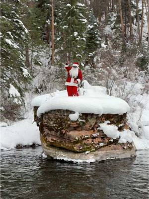 A post by @flylords on TikTok caption: Merry Christmas you filthy anglers!  #flylords #christmas #santafishing #fishing #santa #flyfishing #fyp #santaflyfishes #winter