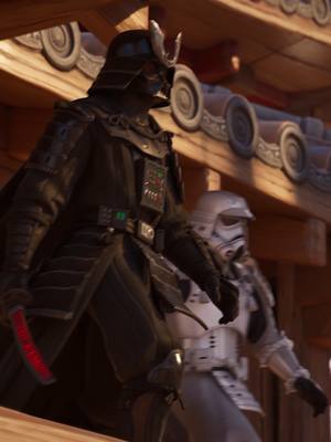 A post by @disneyd23 on TikTok caption: Combining a galaxy far, far away with the feudal era, the Samurai Darth Vader and Samurai Stormtrooper Outfits are available in the Fortnite Item Shop now!