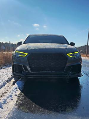 A post by @quattro.jake on TikTok caption: Quattro Szn #cartok #cars #winter #fyp #carsoftiktok #audi #static #audirs3 #unitronic #rs3 #audis3 #fypシ 