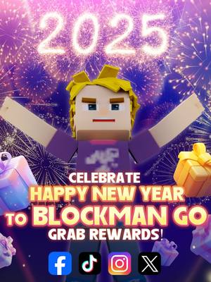 A post by @blockmangoanimate on TikTok caption: Blockman Go team is kicking off a brand-new activity to celebrate Blockman Go 2025 New Year! 🎇 Here's how you can join: 1⃣ Create and share your original 🖼 image or 🎥 short video to wish Blockman Go 2025 Happy New Year. 2⃣ Share it on 𝗧𝗶𝗸𝗧𝗼𝗸 , 𝗙𝗮𝗰𝗲𝗯𝗼𝗼𝗸 , 𝗫 or 𝗜𝗻𝘀𝘁𝗮𝗴𝗿𝗮𝗺. (Post on more platforms, more chance to get rewards) 3⃣ Tag #blockmango2025 so we can see your post! 🌟By participating, you'll have the chance to win amazing rewards! 🎁 Start creating and sharing now — your next big win might be just around the corner! Good luck! 🍀 #blockmango #blockman #game #happynewyear #2025newyear #blockmango2025