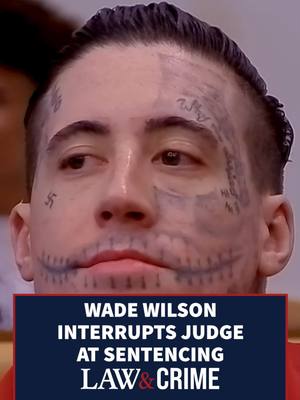 A post by @lawandcrime on TikTok caption: Prior to sentencing, the judge who will determine whether or not serial strangler #WadeWilson lives or dies asked the convicted killer whether or not he wanted to make a statement. Wilson interrupted the judge before he finished speaking and Wilson told them he will eventually say something “when he’s back,” but “not today.”