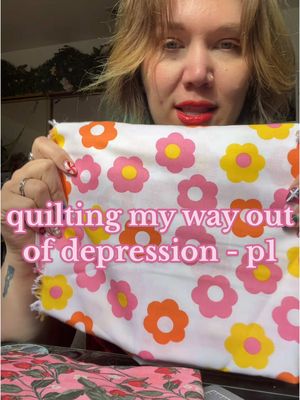 A post by @squish.and.co on TikTok caption: I dont think this is *quite* what my therapist had in mind when she said to meditate more but CLOSE ENOUGH  #craft #fiberartist #quilt #quilting #sewing #MentalHealth 