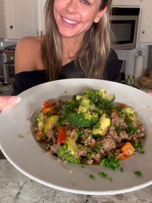 A post by @carrieyourbeauty on TikTok caption: Ground Lamb Stir-Fry with Vegetables Obviously you can use a meat of your choice.  Ingredients: * 1 lb ground lamb * 2 tablespoons olive oil (or avocado oil) * 1 onion, finely chopped * 2 garlic cloves, minced * 1 bell pepper, chopped * 1 zucchini, chopped * 1 cup spinach (optional) * broccoli (optional) * 2 tablespoons coconut aminos (or tamari sauce for a gluten-free option) * 1 tablespoon lemon juice (I juiced an entire lemon) * Salt and pepper to taste * Fresh herbs (such as parsley or mint), chopped for garnish Instructions: 1. Cook the Lamb: Heat a large pan over medium heat. Add 1 tablespoon of olive oil and then add the ground lamb. Break it up with a spoon as it cooks, stirring occasionally. Cook for 5-7 minutes until browned and cooked through. Remove excess fat if necessary, and season with salt and pepper. Transfer to a plate and set aside. 2. Sauté Vegetables: In the same pan, add the remaining tablespoon of olive oil. Add the onion and garlic, cooking for about 2-3 minutes until fragrant and soft. 3. Add the Veggies: Add the bell pepper, zucchini, and spinach (if using) to the pan. Recipe didn’t call for broccoli, but I wanted it so I added it. Stir-fry for about 5 minutes, or until the vegetables are tender. 4. Combine and Season: Return the cooked lamb to the pan with the vegetables. Add the coconut aminos (or tamari) and lemon juice, stirring to combine. Cook for another 2-3 minutes to heat everything through. 5. Serve: Taste and adjust the seasoning with more salt, pepper, or lemon juice if desired. Garnish with fresh herbs like parsley or mint.