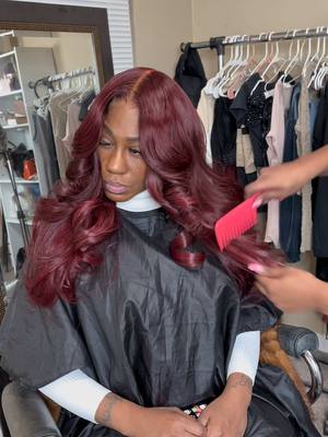 A post by @onnastyledit on TikTok caption: Replying to @keishlashawn here you go fren!!!🫶🏾🥰 I love this color on her !!!😍😍😍… what you think ?👀 #quickweave #closure #2x6 #2x6closure #2x6quickweave #closurequickweave #lorealhicolor #redhair #magentahair #copperhair #detroit #detroitstylist #middlepart #layers #curls #colorfix #colorcorrection #longtimeclient 