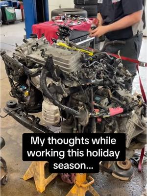 A post by @wrenchway on TikTok caption: #autoshop #working #mechanic #holidayseason #mechanichumor #automotive 