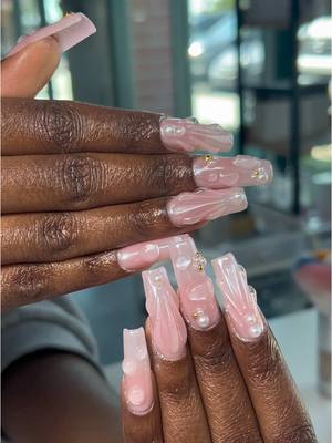 A post by @nailzdidbycoco on TikTok caption: Long and pretty 💕  #scottsdalearizona #aznailtech #russianmanicure #gelxnails #3dnailart #shortnails #nailtiktok 