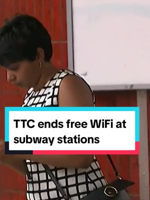 A post by @ctvnewstoronto on TikTok caption: Free Wi-Fi in TTC subway stations has ended. As of Friday, riders could no longer access TConnect service. The TTC said the decision to end the service is due to declining usage, cybersecurity concerns and increasing costs. #ctvnews #ctvnewstoronto #toronto #foryou #fyp #newstiktok #torontotiktok #ttc #transit #torontotransit #wifi 