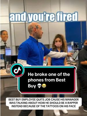 A post by @jarypatel on TikTok caption: He broke one of the phones from Best Buy 💀😭