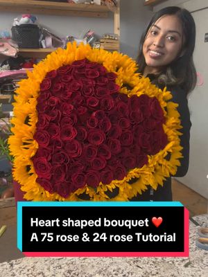 A post by @bouquetsbyruby on TikTok caption: Heart shaped bouquets 💘💌 Feb 14 Best seller 