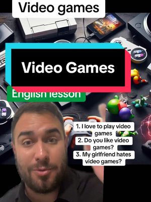 A post by @englishwithcj on TikTok caption: Aprender inglés: video games #learnenglish #learnenglishdaily #aprenderingles #aprenderinglés #ingles #inglesfacil #inglesonline #inglesamericano 