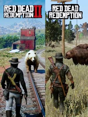 A post by @gamer_xiv on TikTok caption: Rdr2 Vs Rdr1 🔥😭 #rdr2 #reddeadredemption2 #johnmarston #arthurmorgan #videogames #gaming #fyp #creatorsearchinsights 